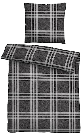 biberna 0840513 Melange-Flanell Bettwäsche