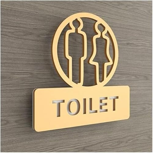 SwePer Cartello per bagno uomo e donna cartello acrilico porta adesivo segnaletica numero civico WC, per bagno uomini donne targa indicazione segni personalizzati/1/15 x 15 cm segnaletica (colore: