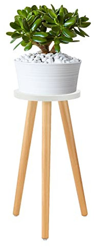 Pflanzenständer aus Holz für Den Innenbereich, Runde Blumentopfhocker, Einzelner Pflanzenhalter, Moderner Pflanzentisch, Hoher Blumentopfhocker, Dekorativer Pflanzgefäßständer für(L)