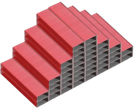 PATIKIL Heftklammern für Tacker, 8er Pack 26/6 Standard 1/4 Zoll Länge Heftklammern für Büromaterial, Rot