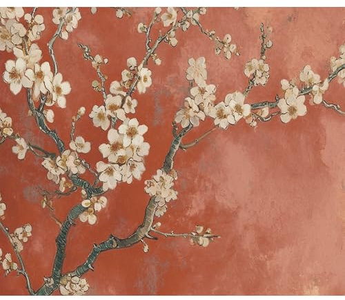 murando Premium Photo Wallpaper Retro 350x256 cm / 138x97- Non-Woven Premium Art Print Fleece Wall Mural Decoration Poster Picture Design Modern - Textured Terracotta Orange f-A-10113-a-a