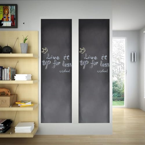 Sufrk Wandaufkleber Tafel 0,45 x 2 m 2 Rollen mit Kreiden - Tafel Kreidetafel Kreidetafel Kleber - Kreide Aufkleber Tafelpapier für Zuhause Küche Outdoor Büro Schule Wände Menü