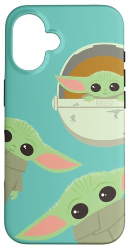 Hülle für iPhone 16 Star Wars The Mandalorian Grogu Triple Threat Blaugrün