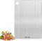 Pavlleen Tabla de cortar de titanio,Tabla Cortar Acero Inoxidable para Cocina,para carne, pan, verduras, frutas,Apta para Lavavajillas (30 x 20 cm)
