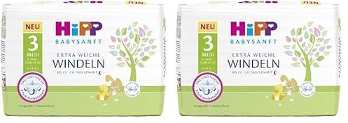HiPP Babysanft Windeln Midi 3 Einzel (Packung mit 2)