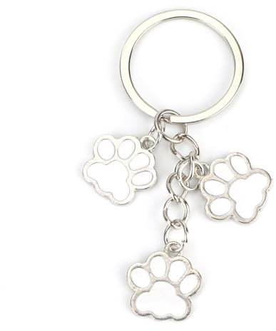 MUCOOS Drei Süße Pfoten Schlüsselanhänger, Süßer Schlüsselanhänger, Pfotendruck Schlüsselanhänger, Hunde Schlüsselanhänger, Geschenk Für Haustierbesitzer, Katzenpfoten Schlüsselanhänger