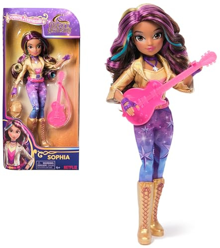 Unicorn Academy, Power of Friendship Sophia Doll with Guitar & 6 Fashion Accessories, 9.5”, Dolls & Unicorn Toys for Girls Ages 4 and up
