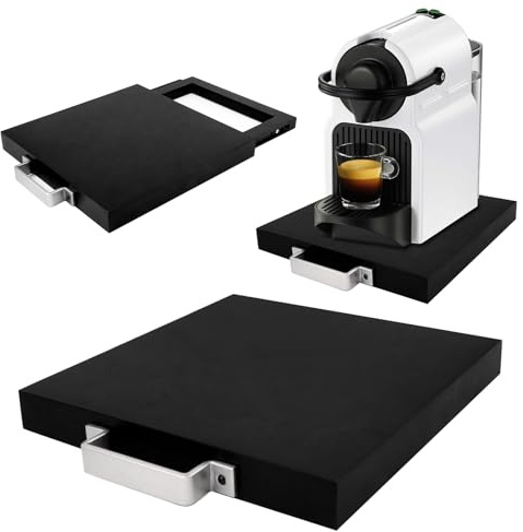 EVERBBKING Geräteschieber aus Holz mit rollenden Rädern, Ständer für Kaffeemaschine, Küchenarbeitsplatte, passend für Luftfritteuse, Mixer, Toaster, leichtgängiges Gleittablett