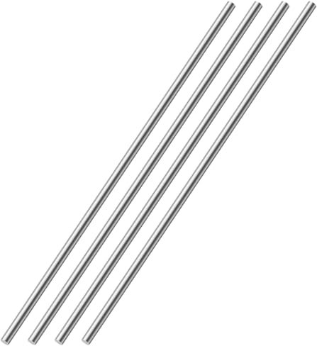 AOOSU Aste Rotonde in Acciaio Inox, 4pezzi 5mm*330mm Solido Rotondo Asta, 304 Filo Aste di Acciaio Inox per Fai da Te Soggetti