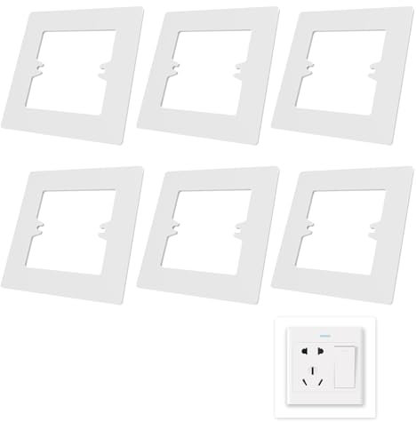 6 Pcs Light Switch Surround Cover Plates,Surrounds Finger for Switches Socket Plate,Guard Spacer,Sticker Covers Plug,Wall Protector,Faceplate Electrical Decorate Plastic,Covering Gaps Sockets or Walls