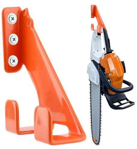 HINMAYGO Chainsaw Hanger, Heavy Duty Chainsaw Holder, Chainsaws Wall Mount, Universal Fit for Stihl, Garage Organization Shed Organizer Mounted, Rust-Proof Space-Saving (Size:1pc)