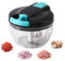 DDUP Multi-Function Manual Food Chopper, Processor Vegetable, Portable Hand Cranked String Garlic Mincer Onion Cutter for Veggies, Ginger, Fruits, Nuts,etc. Kitchen Use (520 ML-Grey&Blue)