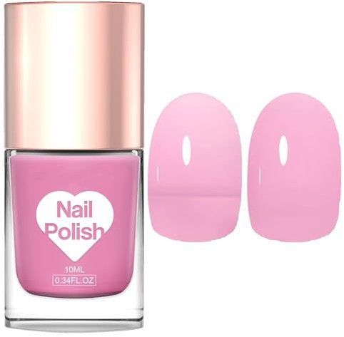 Jelly Nail Polish - 10ML Pink Nail Varnish Quick Dry - Translucent Spring Summer Baby Pink Nail Polish - Light Pink nail polish Long Lasting for Nail Art DIY Manicure