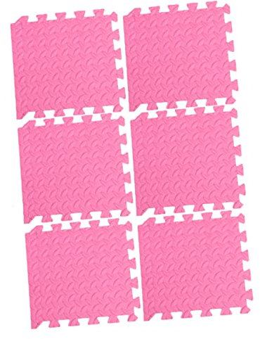 Hemobllo 6pièces Tapis Puzzle Eva Épaissi Motif Tapis De Interlocking Mousse Antidérapant pour Rose