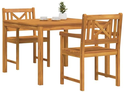 vidaXL 3-teilige Garten Essgruppe aus massivem Akazienholz