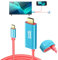 JEMDO Switch 2 HDMI Cable Dock Base Station,4K 60 Hz 18 Gbps USB C 3.2 to HDMI 2.0 6.6 ft,100 W PD Play While Charging,Portable Travel TV Adapter Cord Compatible with Nintendo Switch 2/2017/OLED,Blue