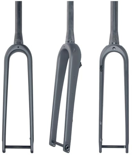 LYDSB 700C Gravel-Gabel, Carbon-Rennrad-Starrgabel, 1-1/8, gerade/konische Vorderradgabel, Scheibenbremse, Steckachse 12 x 100 mm (Farbe: Mattschwarz, Größe: konisch)