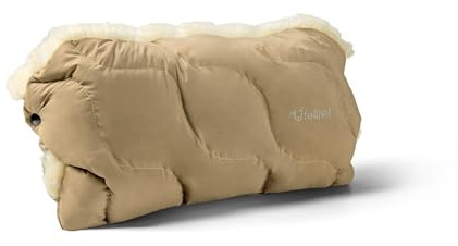 Fellhof Kinderwagen Handwärmer Lammfell WINTERBERG & Tuch Blaubaer | Kinderwagen Muff wind- & wasserabweisend, reflektierende Streifen, Druckknöpfe | Kinderwagen Handschuhe warm | waschbar bei 30°C