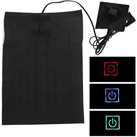 Bamjour USB Heat Pad, USB Heating Pad, Adjustable 45℃-65℃ Washable and Travel Scope of Vests, Clothes, Belts, Vests, Waist Protectors (with Switch)