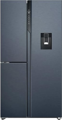 Haier HSPR79F18EWMB - Frigorifero americano no frost, 573 litri, nero, classe energetica E