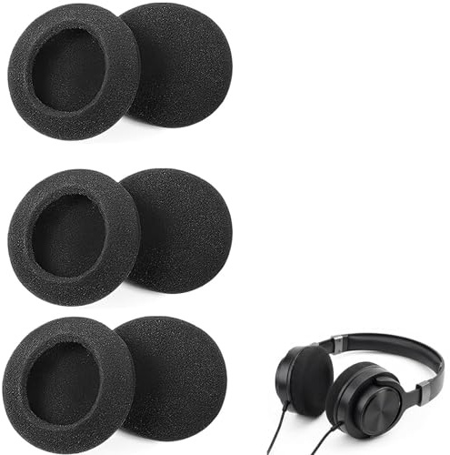 6er Ersatz-Ohrpolster (50 mm) – kompatibel mit Sennheiser/EPOS PC 2 Chat, PC 3 Chat, PC 5, PC 7 USB, PC 8 USB, X2 – atmungsaktiver Schaumstoff für Headset