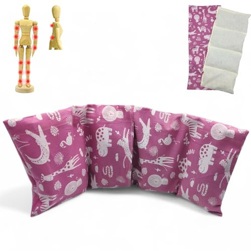 Saco semillas Pink Zoo, saco con huesos de cereza, saco semillas microondas, saco térmico, frío y calor, bolsa microondas, funda lavable, 40x17cm, 400gr