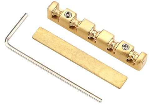 Akfldms Electric Guitar Brass Nut 42mm Height Adjustable Brass Roller Nut Guitar Nut 6 String Electric Guitar Replacement Parts