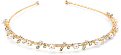 Yphzmtz Braut Haarschmuck Hochzeit, Diadem Gold Glänzende Kristall Bride Haarreif, Haar Accessoire Kommunion Mädchen Kranz, Brautschmuck Haare