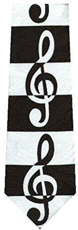 Big Notes Musik-Krawatte, Schwarz, 56x3.75