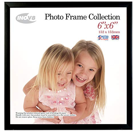 Inov8 PFVS-SABK-66 British Made Traditional Picture/Photo Frame, 6x6-inch, Satin Black