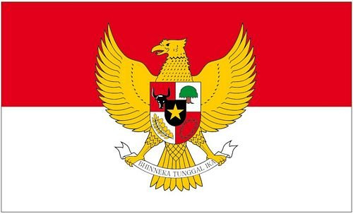 Fahne/Flagge Indonesien Wappen 90 x 150 cm