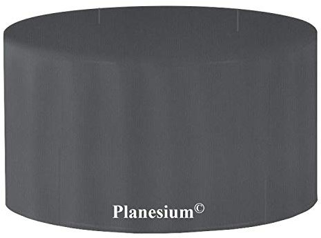 Planesium Premium Gartentisch rund Gartenmöbel Hülle Abdeckung Schutzhülle Haube Abdeckplane Garnitur wasserdicht atmungsaktiv reißfest 575g/lfm (Ø 200cm x Höhe 75cm, Anthrazit)