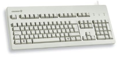 CHERRY G80-3000, Kabelgebundene Mechanische Tastatur, EU-Layout (QWERTY), USB-Anschluss, Robust, Programmierbare Tasten, MX BROWN Switches, Hellgrau