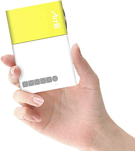 Mini Projecteur-Artlii YG300, 2020 Cadeau de Noel pour Les Enfants, LED videoprojecteur Portable, Pico retroprojecteur de Poche Compatible avec HDMI/USB/iphone