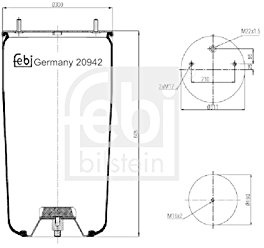 febi bilstein 20942 Air Spring without piston, pack of one