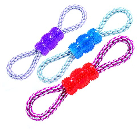 CLASSIC Pet Products Vinyl and Rope Tug Toy, Assorted Color
