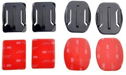 Goliton® 2 courbé et plat montures avec 3M double face pastilles adhésives pour GoPro Hero + 4/3 / 3/2 / 1- Noir