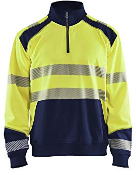Blaklader 35562528 HOCHVISKOSES SWEATSHIRT MIT HALBEM REIßVERSCHLUSS, Gelb/Marine, grootte XXXL