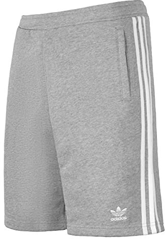 adidas Men's 3-stripes Shorts, Medium Grey Heather, S UK