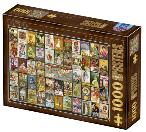 D-TOYS 75284-VC05 Puzzle 1000 Teile Vintage Collage Bicycles, Multicolor