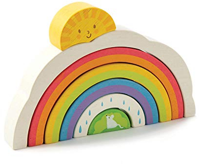 Tender Leaf Toys Regenbogen-Tunnel – Stapelspiel aus Holz, TL8339, Mehrfarbig, Kinder One Size
