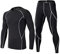 BUYKUD Men's Long Sleeve Base Layer Compression Athletic Underwear Shirt Tights Top & Bottom Set , White, S(61-63,88-110lb)