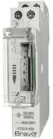 Bravo Horloge mécanique minuterie pour Tableaux électriques DIN 230 V, modèle 93003222