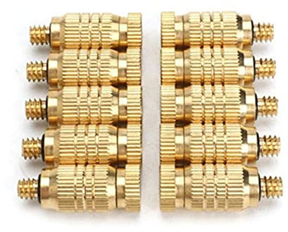 Generic 10 boquillas de latón roscado para niebla, cabezal de aspersor de 3/16 pulgadas, filtro en tu sistema de niebla