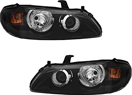 Halogen Scheinwerfer Set links & rechts Hauptscheinwerfer Frontscheinwerfer H7/H7 mit Lampenträger für Model Almera II Hatchback N16
