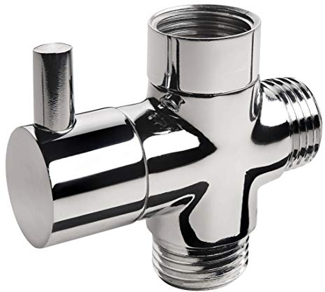 aquaSu® 3-Wege-Umsteller für Brausen | Umstell-Ventil zum Wechsel zwischen Handbrause und Kopfbrause | Anschlüsse in 1/2 Zoll | Metall | chrom | 72409 8