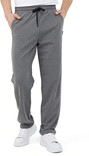 Comeor Pantalon de Jogging Pantalon de Survêtement en Coton pour Homme - Pantalon de Sport Long pour Homme - Joggers (Gris Foncé XL)