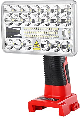 Hipoke 18V Cordless LED Work Light Portable Outdoor Long-Range Floodlight with USB Port 18W Flashlight Compatible with Milwaukee 18V Lithium Battery 48-11-1828,48-11-1840 (No Battery)