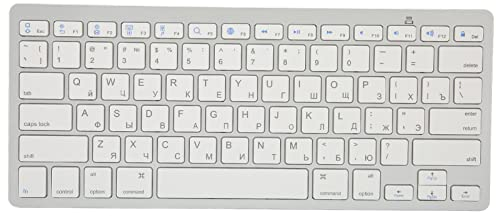 Dilwe Mini Tastiera Bluetooth, Tastiera Wireless Ultra Sottile e Compatta a 78 Tasti, Tastiera Esterna Portatile per Computer Tablet Laptop(russo)