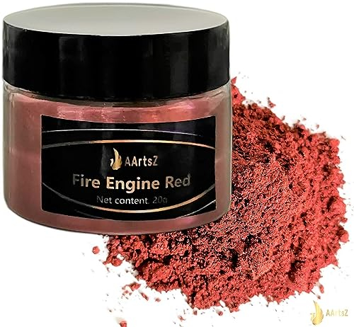 Epoxidharz Farbe Metallic (Fire Engine Red/Sheen Red 20g), AArtsZ Mica Puder Pulver, Epoxy Resin Farbe, Pigment, Farbpigmente Pigmentpulver Farben für Kosmetisches Qualität,Niveau Lipgloss Seifenfarbe